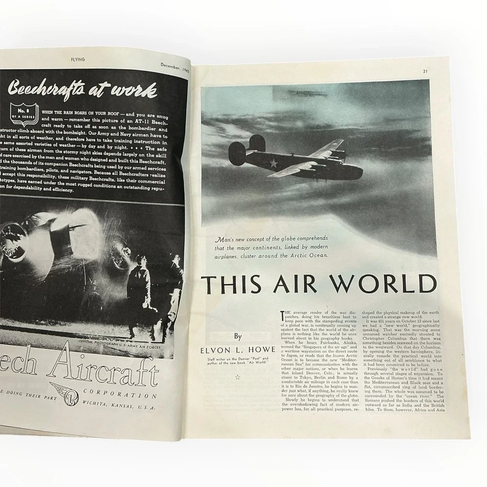 Flying Magazine December 1943 WWII Grumman Hellcat Cover Military Aviation